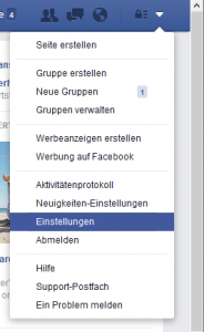Facebook language settings step one