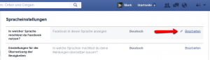 Facebook language settings step three