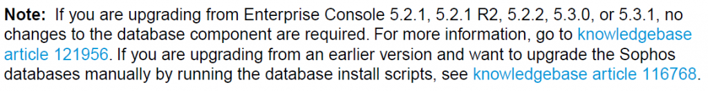 no changes to the database component are required